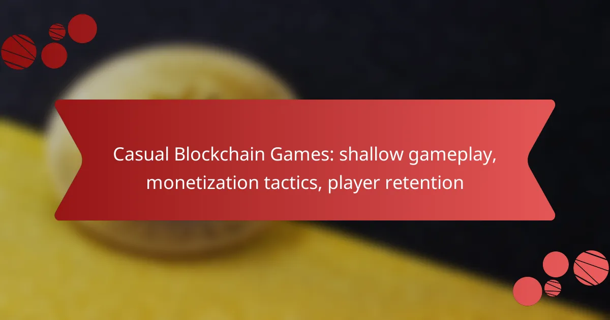 Casual Blockchain Games: shallow gameplay, monetization tactics, player retention