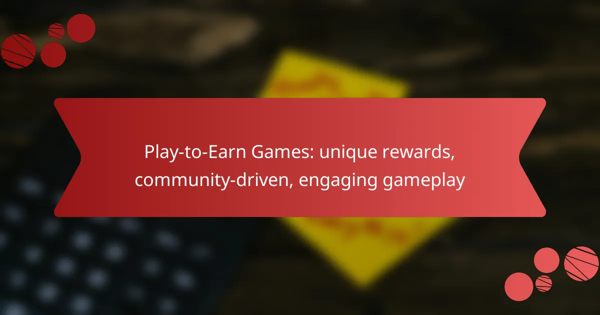 Play-to-Earn Games: unique rewards, community-driven, engaging gameplay