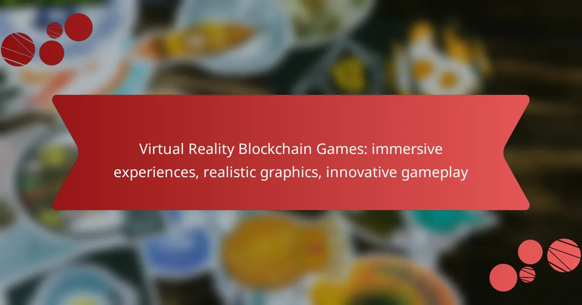 Virtual Reality Blockchain Games: immersive experiences, realistic graphics, innovative gameplay